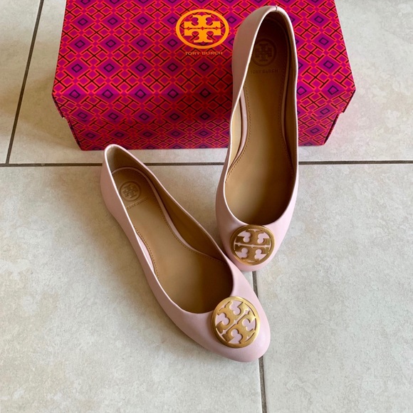 tory burch seashell pink flats